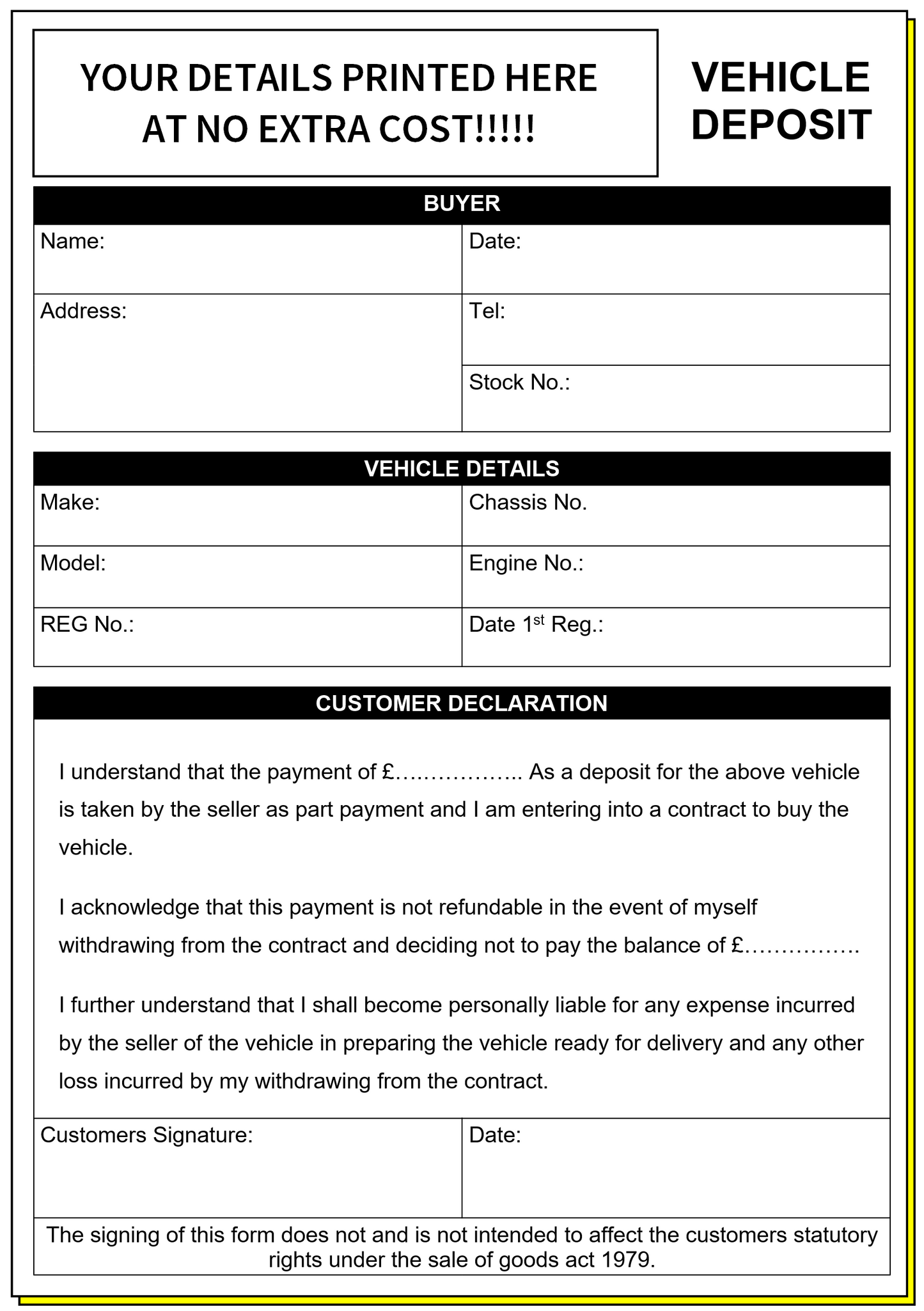 Forms for the Motor Trade